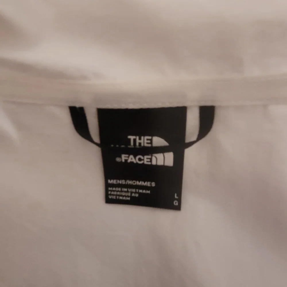 The North Face Men's White/Black Zip Peril Wind Windbreaker Hooded Jacket Sz L‎